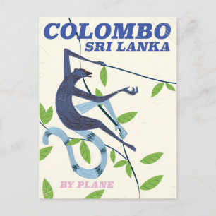 Carte Postale Affiche de voyage de style vintage Colombo Sri Lan