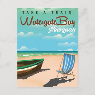 Carte Postale Affiche de voyage de style vintage de Watergate Ba