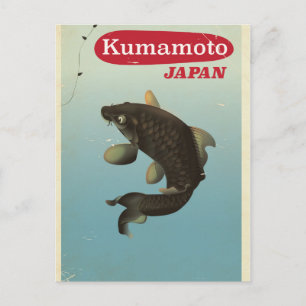 Carte Postale Affiche de voyage de style vintage Kumamoto Japon