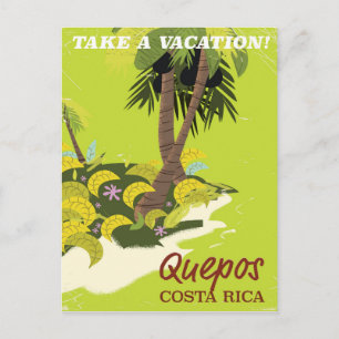 Carte Postale Affiche de voyage de style vintage Quepos Costa Ri