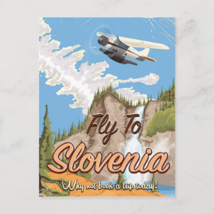 Carte Postale Affiche de voyage de style vintage slovène