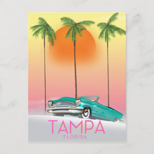 Carte Postale Affiche de voyage de style vintage Tampa Floride