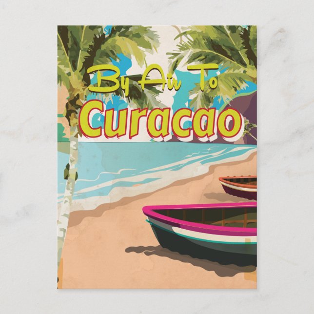 Carte Postale Affiche de voyage de vacances rétro à Curaçao (Devant)