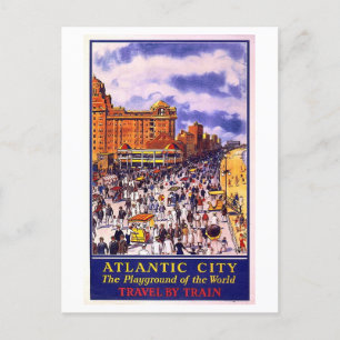 Carte Postale Affiche de voyage de vintage Atlantic City