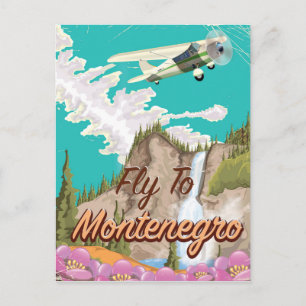 Carte Postale Affiche de voyage de vol vintage Monténégro