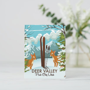 Carte Postale Affiche de voyage Deer Valley Park City Utah ski