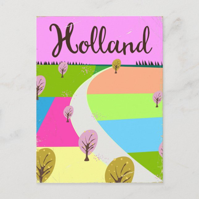 Carte Postale Affiche de voyage des champs de Hollande (Devant)