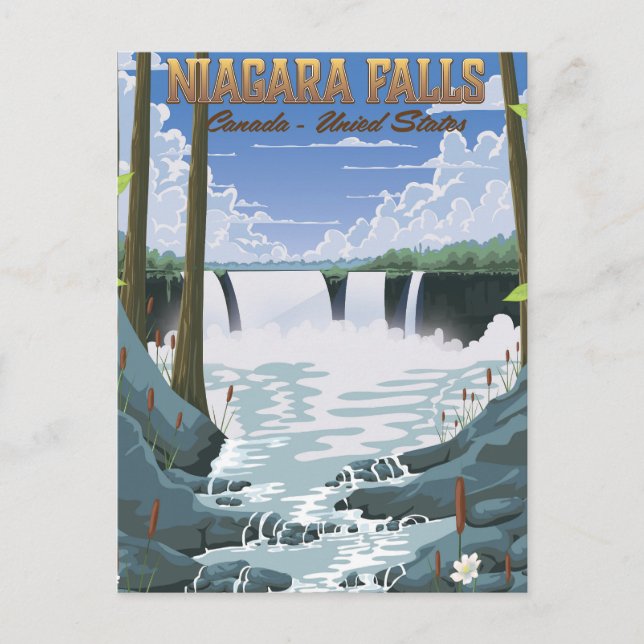Carte Postale Affiche de voyage des chutes du Niagara (Devant)