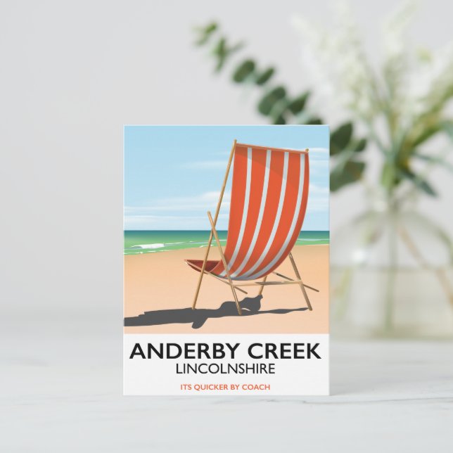 Carte Postale Affiche de voyage du bord de mer d'Alderby (Debout devant)