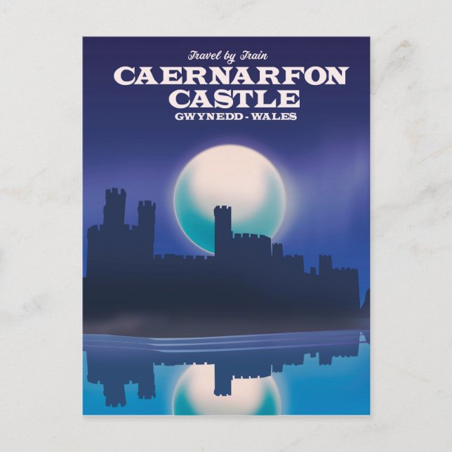 Carte Postale Affiche de voyage du château de Caernarfon, Gwyned (Devant)