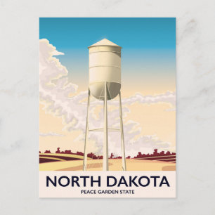Carte Postale Affiche de voyage du château d'eau du Dakota du No