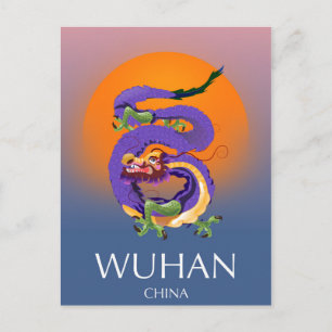 Carte Postale Affiche de voyage du Dragon de Wuhan en Chine