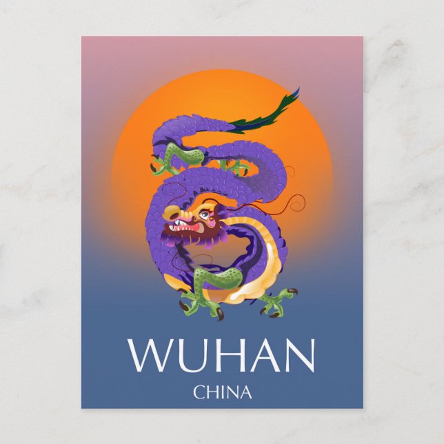 Carte Postale Affiche de voyage du Dragon de Wuhan en Chine (Devant)