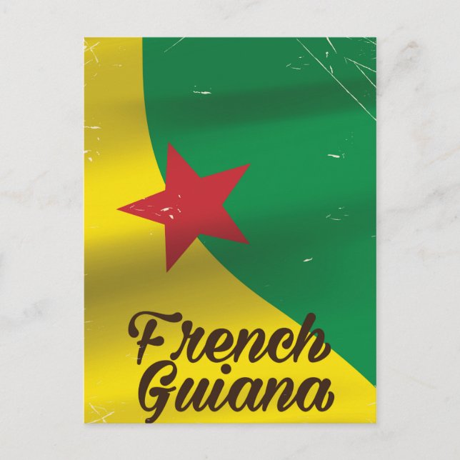 Carte Postale Affiche de voyage du drapeau de la Guyane français (Devant)