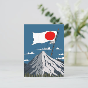 Carte Postale Affiche de voyage du drapeau japonais