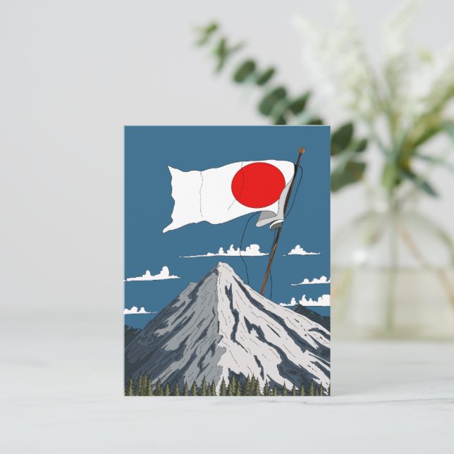 Carte Postale Affiche de voyage du drapeau japonais (Debout devant)