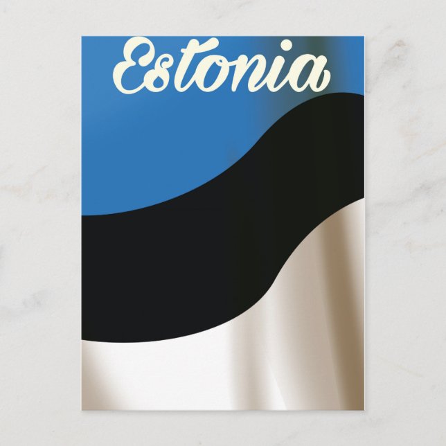Carte Postale Affiche de voyage du drapeau national estonien (Devant)