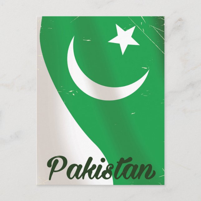 Carte Postale Affiche de voyage du drapeau pakistanais (Devant)