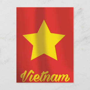Carte Postale affiche de voyage du drapeau vietnamien