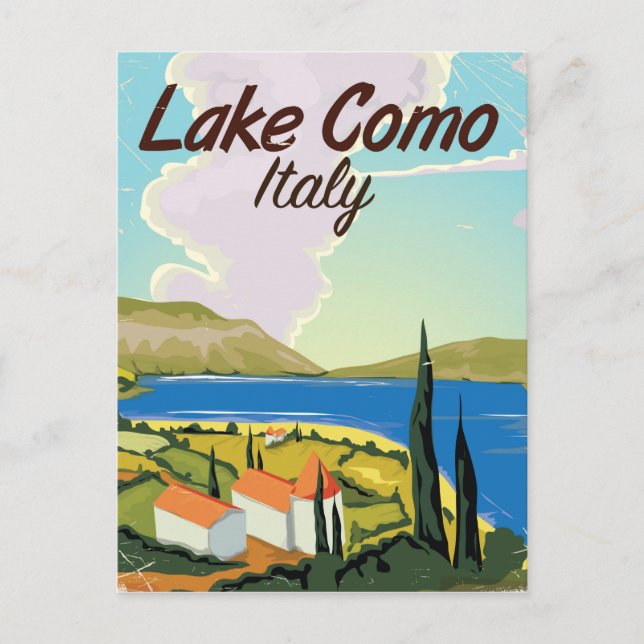 Carte Postale Affiche de voyage du lac de Côme en Italie (Devant)
