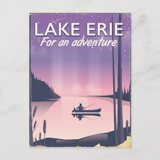 Carte Postale Affiche de voyage du lac Érié (Devant)