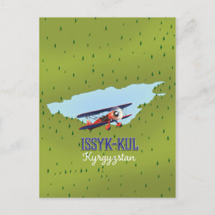 Carte Postale Affiche de voyage du lac Issyk-Koul Kirghizistan.