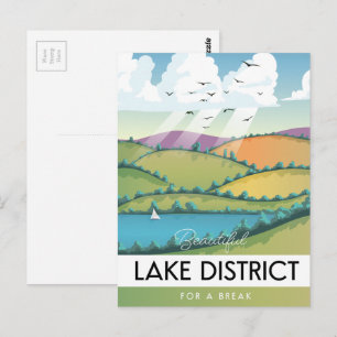 Carte Postale Affiche de voyage du Lake District.