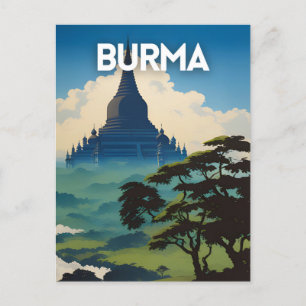 Carte Postale Affiche de voyage du Myanmar