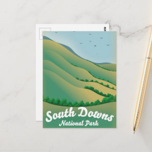 Carte Postale Affiche de voyage du parc national de South Downs