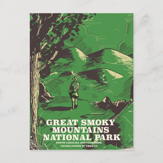 Carte Postale affiche de voyage du parc national des Great Smoky (Devant)