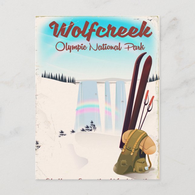 Carte Postale Affiche de voyage du parc national olympique Wolf  (Devant)