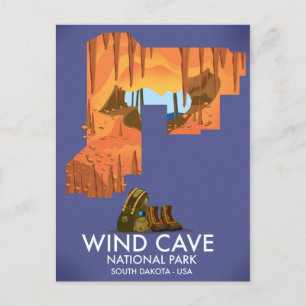 Carte Postale Affiche de voyage du parc national Wind Cave Natio