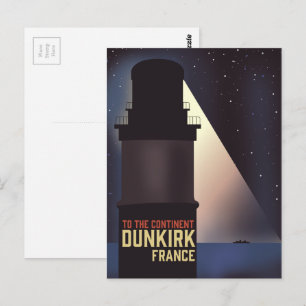 Carte Postale Affiche de voyage du phare de Dunkerque.