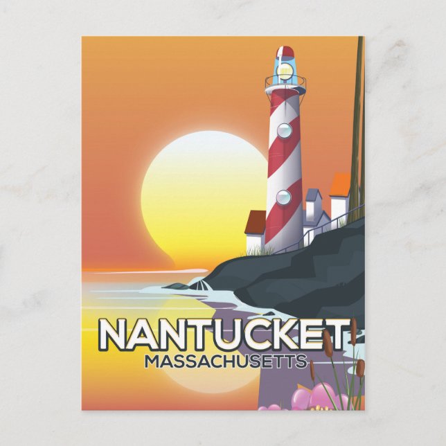 Carte Postale Affiche de voyage du phare de Nantucket Massachuse (Devant)