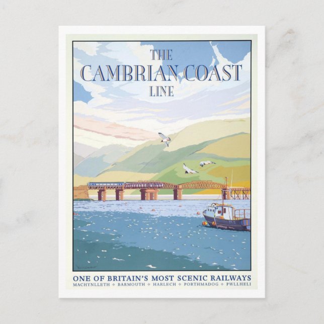 Carte Postale Affiche de voyage du train de la côte cambrienne v (Devant)