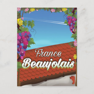 Carte Postale Affiche de voyage du vin de Beaujolais France