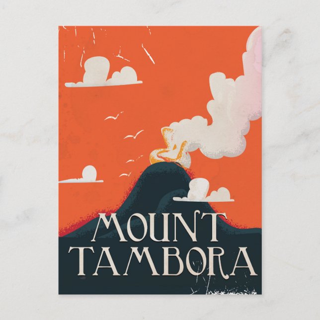 Carte Postale Affiche de voyage du volcan du mont Tambora (Devant)
