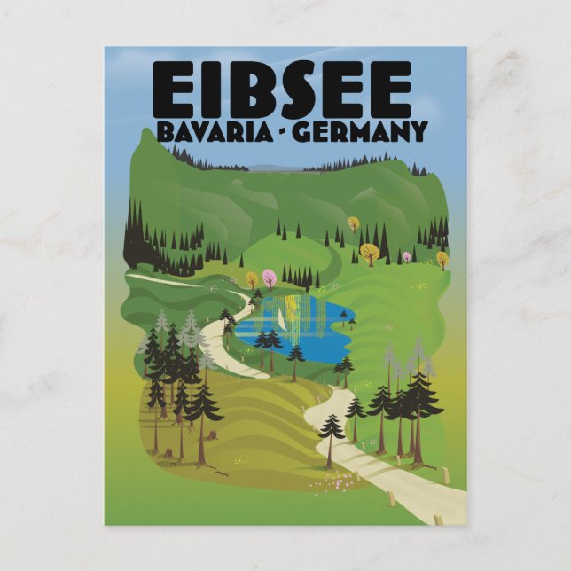 Carte Postale Affiche de voyage Eibsee Allemagne. (Devant)