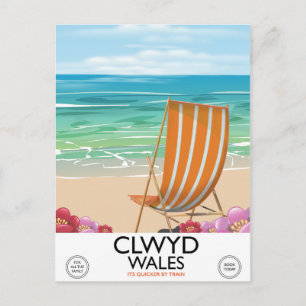 Carte Postale Affiche de voyage en bord de mer de Clwyd Wales