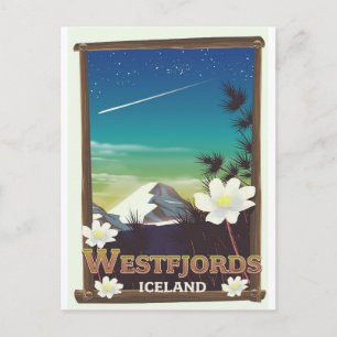 Carte Postale Affiche de voyage en Islande de Westfjords