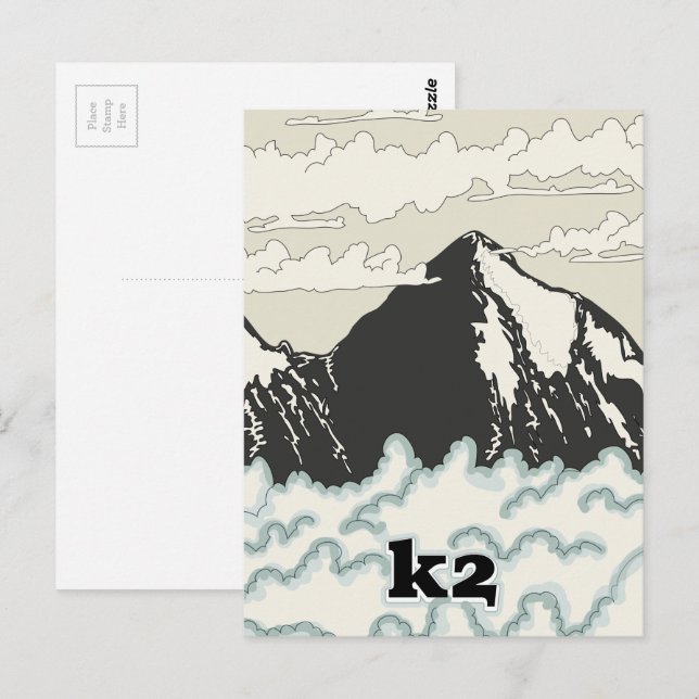 Carte Postale Affiche de voyage en montagne K2 (Devant / Derrière)