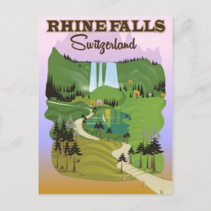 Carte Postale Affiche de voyage en Suisse des chutes du Rhin