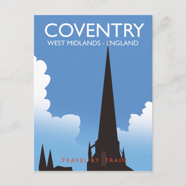Carte Postale Affiche de voyage en train Coventry Midlands de l' (Devant)