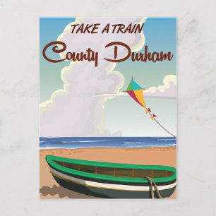 Carte Postale Affiche de voyage en train dans le comté de Durham