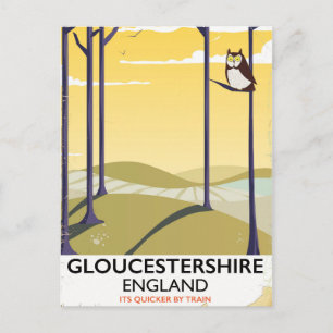 Carte Postale Affiche de voyage en train Gloucestershire, Anglet