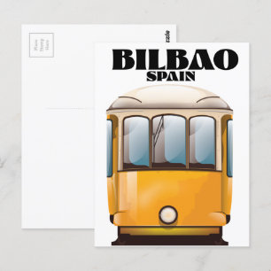 Carte Postale Affiche de voyage en tramway à Bilbao Espagne