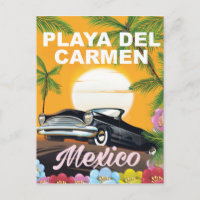 Affiche de voyage en voiture mexicaine Playa del C