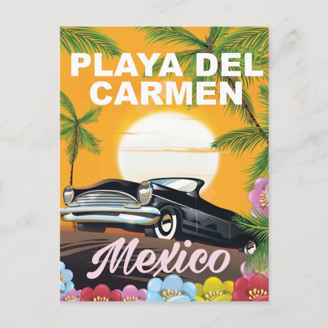 Carte Postale Affiche de voyage en voiture mexicaine Playa del C (Devant)