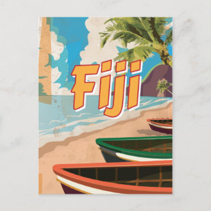 Carte Postale Affiche de voyage Fiji Vintage