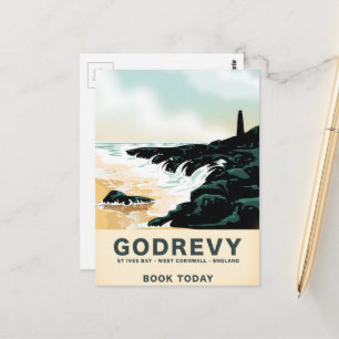 Carte Postale Affiche de voyage Godrevy St Ives Bay, Cornouaille